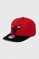 Šiltovka s prímesou vlny Mitchell&Ness Chicago Bulls červená farba, s nášivkou