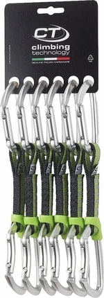 Climbing Technology Lime Set NY Quickdraw Silver Solid Straight/Solid Bent Gate 12.0 Mosquetón de escalada