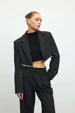 VATKALI Striped crop blazer