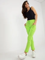 Women's lime sweatpants with pockets