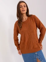 Light brown classic sweater with long sleeves