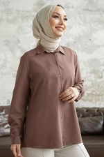 InStyle Nilda Basic Shirt - Brown with Milk