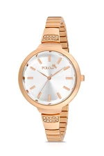 Polo Air Elegant Band Crystal Glass Women Wristwatch Copper Color