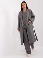 Dark grey long coat with pockets