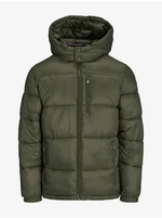 Khaki Men's Winter Quilted Jacket Jack & Jones Eddie - Men