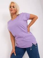 Light purple cotton blouse of larger size
