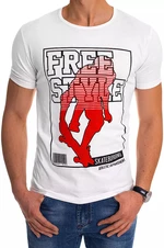 White men's T-shirt RX4487 with print