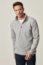 AC&Co / Altınyıldız Classics Men's Gray Anti-pilling Non-Pilling Standard Fit Stand-Up Bato Collar Cold-Proof Fleece Sweatshirt