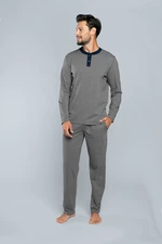 Profit pajamas with long sleeves, long pants - medium melange