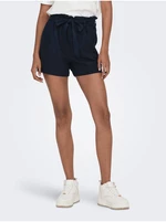 Navy blue shorts with linen blend JDY Say