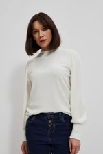 Sweatshirt with puffed sleeves and turtleneck