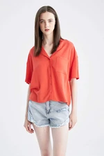 DEFACTO Relax Fit Pyjamas Collar Short Sleeve Shirt