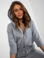 Grey jumpsuit with trousers and trim