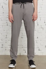 AC&Co / Altınyıldız Classics Men's Gray Standard Fit Normal Cut Cotton Printed Sweatpants with Pockets.