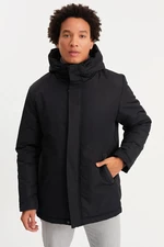 River Club Men's Black Fleece Water And Windproof Hooded Winter Jacket & Coat & Parka.