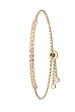 Polo Air Women's Adjustable Thin Baguette Watertrack Bracelet with Zircon Stones.