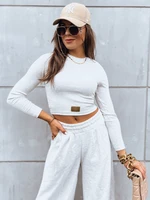 Women's set of wide trousers and crop top with long sleeves ASTRAL ALLURE light beige Dstreet