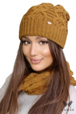 Set da donna Kamea Kamea_Set_Hat&Chimney_K.22.205.48_Mustard