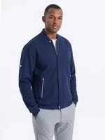 Ombre Men's unbuttoned bomber sweatshirt - dark blue