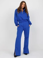 Basic cobalt tracksuit with zipper sweatshirt