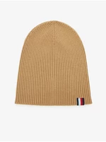 Light Brown Men's Ribbed Wool Beanie Tommy Hilfiger