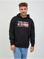 Černá pánská mikina s kapucí Tommy Jeans - Pánské