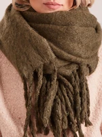 Green knitted scarf