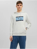 Light grey men's striped hoodie Jack & Jones Josh - Men's