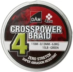 DAM pletená šňůra Crosspower 4-Braid 150m 0.17mm 9,0kg GREEN