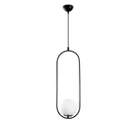 Czarno-biała lampa wisząca ze szklanym kloszem Mudoni – Opviq lights