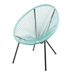 Niebieski plastikowy fotel ogrodowy Dalida – Garden Pleasure
