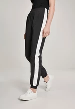 Women's striped crumpled pants blk/wht