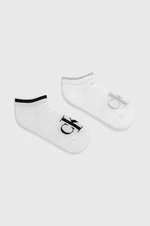 Ponožky Calvin Klein Jeans 2-pak dámske, biela farba, 701226667