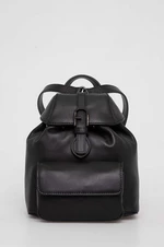 Kožený ruksak Furla dámsky, čierna farba, malý, jednofarebný