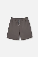 Dagi Gray Modal Shorts with Elastic Waist and Back Pocket Detail.