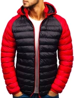 Men's quilted hooded jacket SM13 - black,