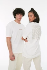 Modyol Biały T-Shirt Unisex Oversize