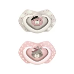 Canpol babies Set symetrických silikónových cumlíkov BONJOUR PARIS ružový 6-18m 2 ks