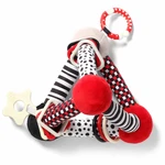 Babyono Plyšová edukační hračka Tiny Yoga Triangle C - More Collection - černá/červená,