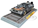 DMC DeLorean Time Machine Stainless Steel "Railroad Version" "Back to the Future Part III" (1990) Movie 1/18 Diecast Model Car by Sun Star