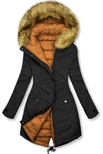 Winterjacke auf beiden Seiten tragbar schwarz/karamell