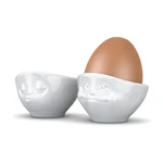 Komplet 2 białych porcelanowych zakochanych kieliszków do jajek 58products, 100 ml