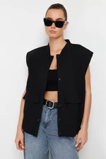 Trendyol Black Snap-On Knitted Blouse