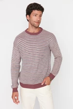 Trendyol Dusty Rose Men's Regular Crew Neck Jacquard Sweater