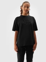Dievčenské tričko s potlačou - čierne