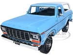 1978 Ford Bronco Custom Light Blue and White "Timeless Legends" Series 1/24 Diecast Model Car by Motormax