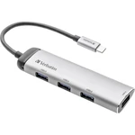 Verbatim  4 porty USB 3.0 hub s konektorom USB C, indikácia LED sivá