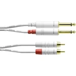 Cordial  audio káblový adaptér [2x jack zástrčka 6,35 mm - 2x cinch zástrčka] 1.50 m biela