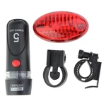 5 LED Bike Head Light Torch With Red 5 LED Tail Light Set With Mount
