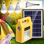 Portable bluetooth Solar Generator System Emergency LED Light Bulb Camping Radio Player+Remote Control